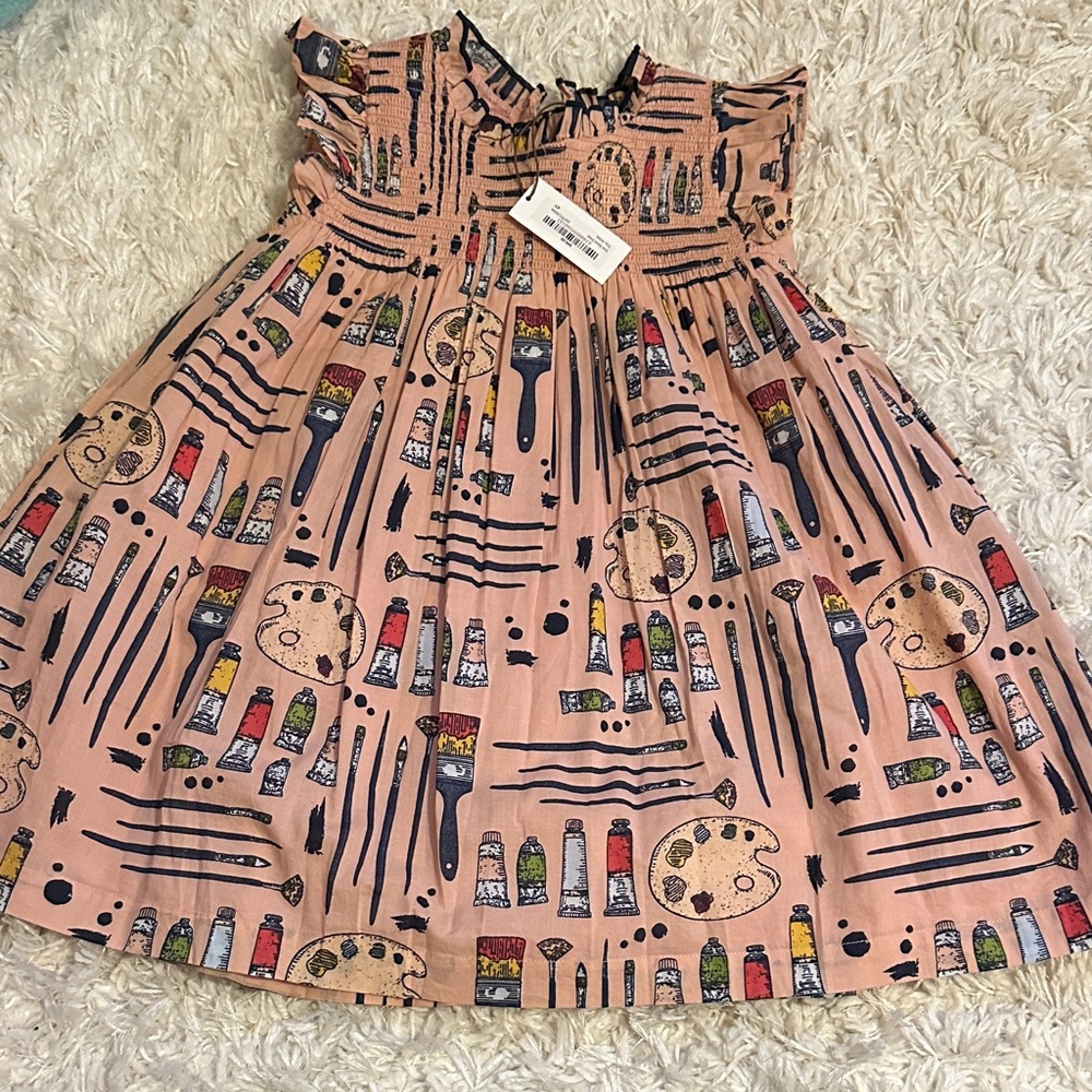 Pink Chicken Creative Brushstroke Kids Dress